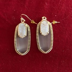 Kendra Scott White and gold druzy earrings